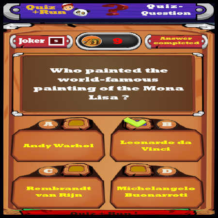 Text quiz question